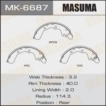 MASUMA MK-6687 - Комплект тормозных колодок, барабанные unicars.by