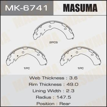 MASUMA MK-6741 - Комплект тормозных колодок, барабанные unicars.by