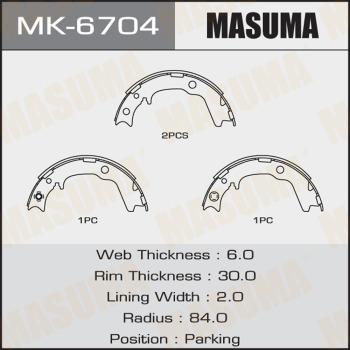 MASUMA MK-6704 - Комплект тормозных колодок, барабанные unicars.by