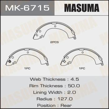 MASUMA MK-6715 - Комплект тормозных колодок, барабанные unicars.by