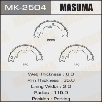 MASUMA MK-2504 - Комплект тормозных колодок, барабанные unicars.by