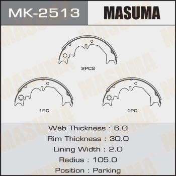 MASUMA MK-2513 - Комплект тормозных колодок, барабанные unicars.by