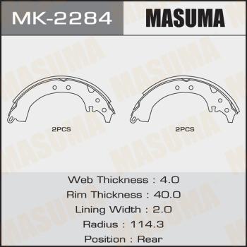 MASUMA MK-2284 - Комплект тормозных колодок, барабанные unicars.by