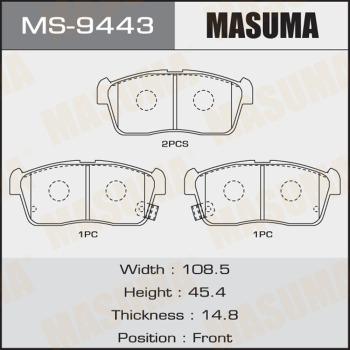 MASUMA MS-9443 - Комплект тормозных колодок, барабанные unicars.by