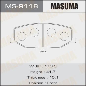 MASUMA MS-9118 - Комплект тормозных колодок, барабанные unicars.by