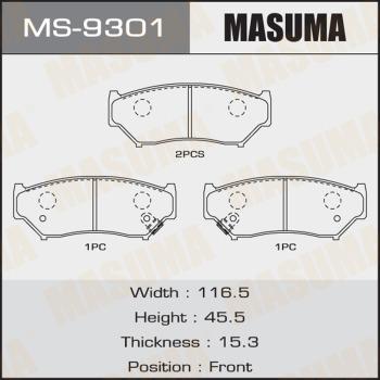 MASUMA MS-9301 - Комплект тормозных колодок, барабанные unicars.by