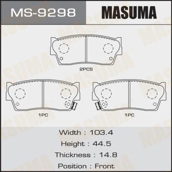 MASUMA MS-9298 - Комплект тормозных колодок, барабанные unicars.by