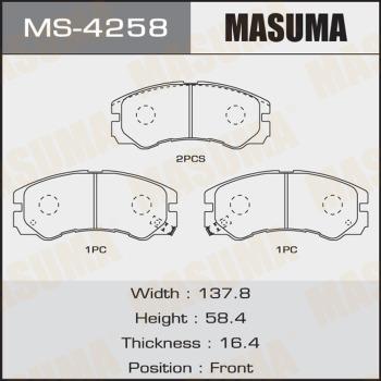 MASUMA MS-4258 - Комплект тормозных колодок, барабанные unicars.by