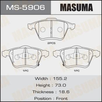 MASUMA MS-5906 - Комплект тормозных колодок, барабанные unicars.by