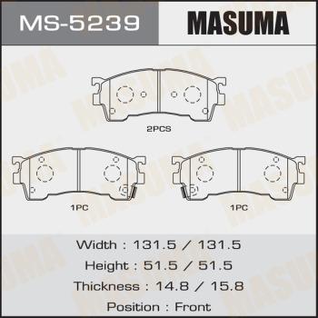 MASUMA MS-5239 - Комплект тормозных колодок, барабанные unicars.by