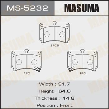 MASUMA MS-5232 - Комплект тормозных колодок, барабанные unicars.by