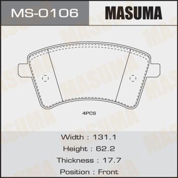 MASUMA MS-0106 - Комплект тормозных колодок, барабанные unicars.by