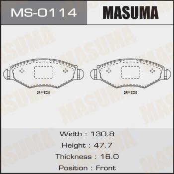 MASUMA MS-0114 - Комплект тормозных колодок, барабанные unicars.by