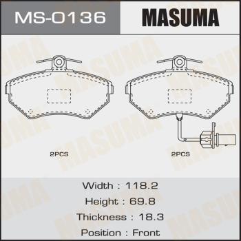 MASUMA MS-0136 - Комплект тормозных колодок, барабанные unicars.by