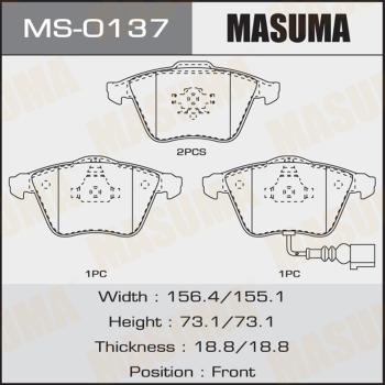 MASUMA MS-0137 - Комплект тормозных колодок, барабанные unicars.by