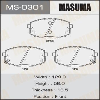 MASUMA MS-0301 - Комплект тормозных колодок, барабанные unicars.by