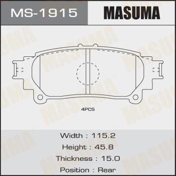 MASUMA MS-1915 - Комплект тормозных колодок, барабанные unicars.by