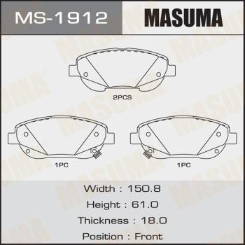 MASUMA MS-1912 - Комплект тормозных колодок, барабанные unicars.by