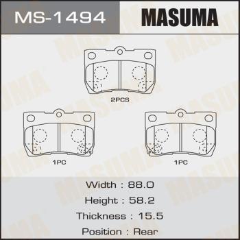 MASUMA MS-1494 - Комплект тормозных колодок, барабанные unicars.by