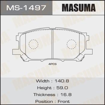 MASUMA MS-1497 - Комплект тормозных колодок, барабанные unicars.by