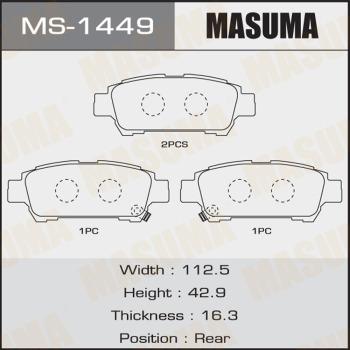 MASUMA MS-1449 - Комплект тормозных колодок, барабанные unicars.by