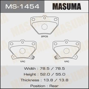 MASUMA MS-1454 - Комплект тормозных колодок, барабанные unicars.by