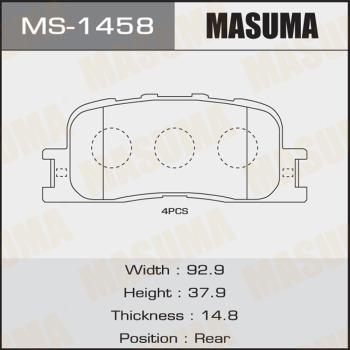 MASUMA MS-1458 - Комплект тормозных колодок, барабанные unicars.by