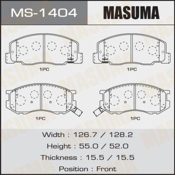 MASUMA MS-1404 - Комплект тормозных колодок, барабанные unicars.by