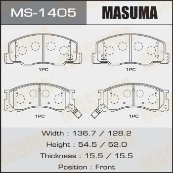 MASUMA MS-1405 - Комплект тормозных колодок, барабанные unicars.by