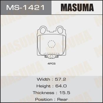 MASUMA MS-1421 - Комплект тормозных колодок, барабанные unicars.by