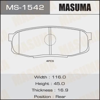 MASUMA MS-1542 - Комплект тормозных колодок, барабанные unicars.by