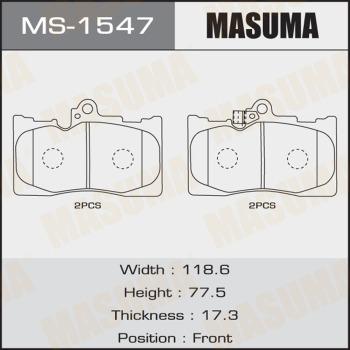 MASUMA MS-1547 - Комплект тормозных колодок, барабанные unicars.by