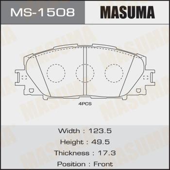 MASUMA MS-1508 - Комплект тормозных колодок, барабанные unicars.by