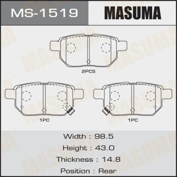 MASUMA MS-1519 - Комплект тормозных колодок, барабанные unicars.by