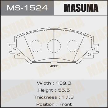 MASUMA MS-1524 - Комплект тормозных колодок, барабанные unicars.by