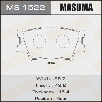 MASUMA MS-1522 - Комплект тормозных колодок, барабанные unicars.by