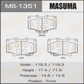 MASUMA MS-1351 - Комплект тормозных колодок, барабанные unicars.by