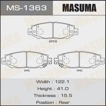 MASUMA MS-1363 - Комплект тормозных колодок, барабанные unicars.by