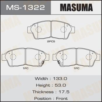 MASUMA MS-1322 - Комплект тормозных колодок, барабанные unicars.by