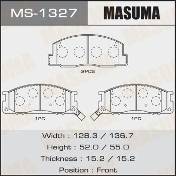 MASUMA MS-1327 - Комплект тормозных колодок, барабанные unicars.by