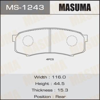 MASUMA MS-1243 - Комплект тормозных колодок, барабанные unicars.by