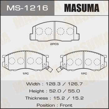 MASUMA MS-1216 - Комплект тормозных колодок, барабанные unicars.by