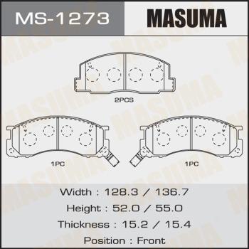 MASUMA MS-1273 - Комплект тормозных колодок, барабанные unicars.by