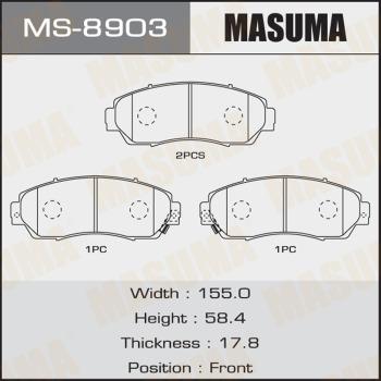 MASUMA MS-8903 - Комплект тормозных колодок, барабанные unicars.by