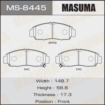 MASUMA MS-8445 - Комплект тормозных колодок, барабанные unicars.by