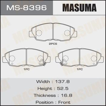 MASUMA MS-8396 - Комплект тормозных колодок, барабанные unicars.by