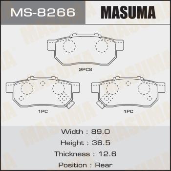 MASUMA MS-8266 - Комплект тормозных колодок, барабанные unicars.by