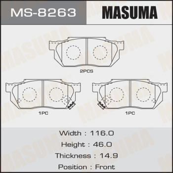 MASUMA MS-8263 - Комплект тормозных колодок, барабанные unicars.by