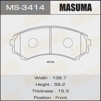 MASUMA MS-3414 - Комплект тормозных колодок, барабанные unicars.by