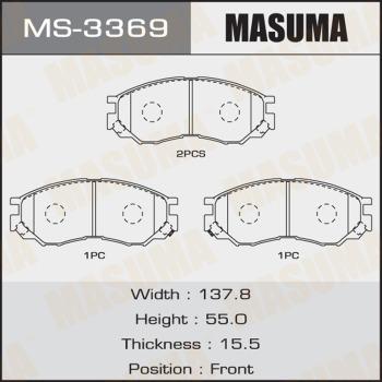 MASUMA MS-3369 - Комплект тормозных колодок, барабанные unicars.by